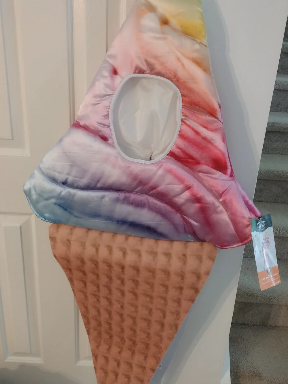 New Multicolor Ice Cream Cone Adult One Size Costume